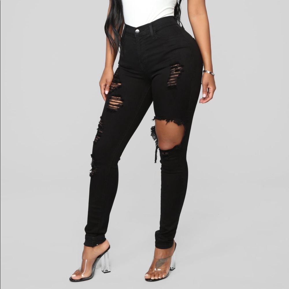 Fashion Nova Glistening Jeans - Picture 2 of 4